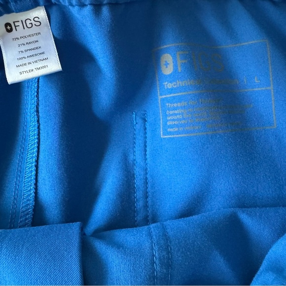 FIGS Men’s Cairo Cargo Royal Blue Wide Leg Pants Size L - Picture 5 of 5